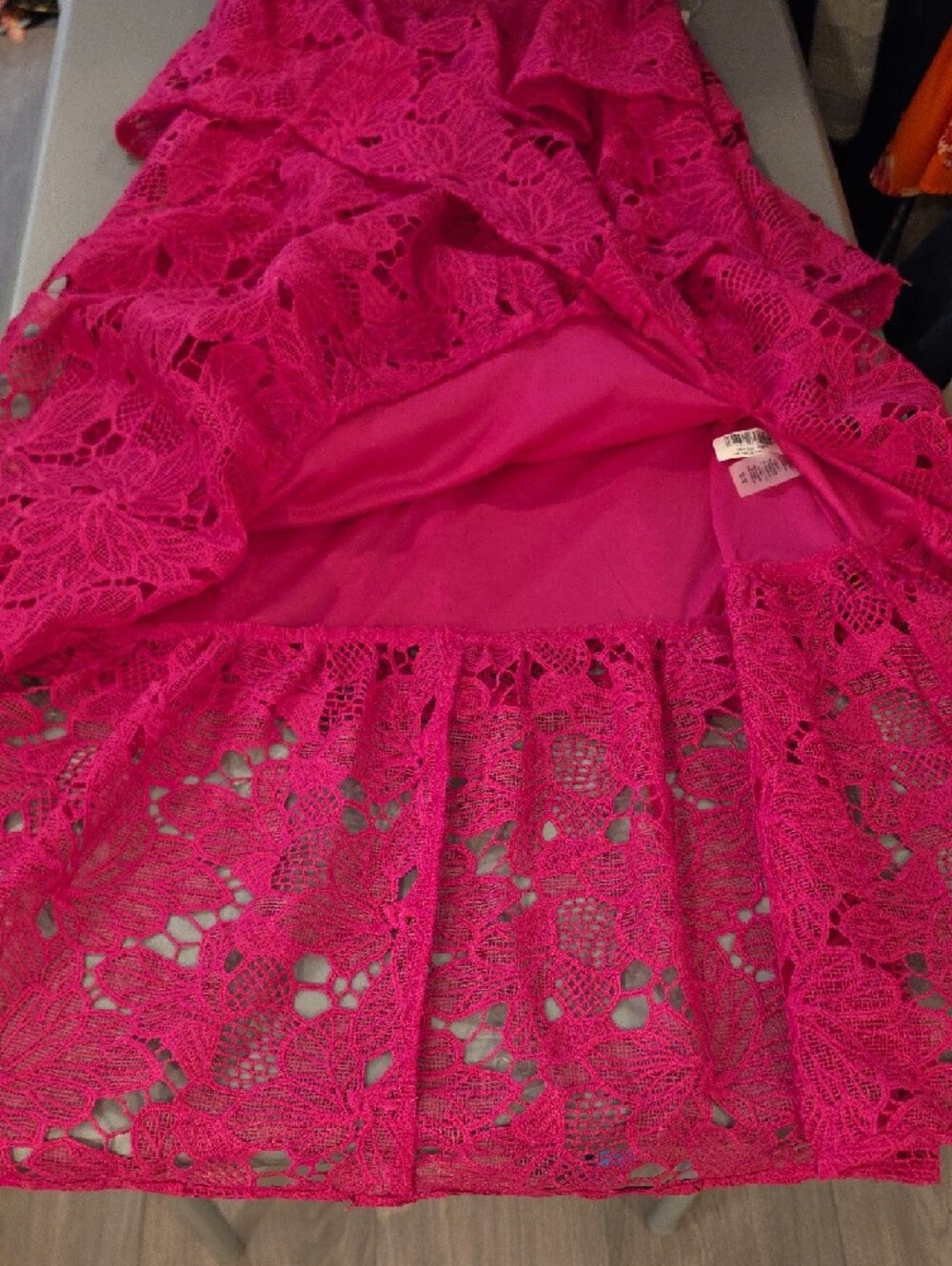 Siena Studio Fuchsia Lace Tiered adjustable-Strap Maxi Dress size 6 new with tag - Picture 13 of 14